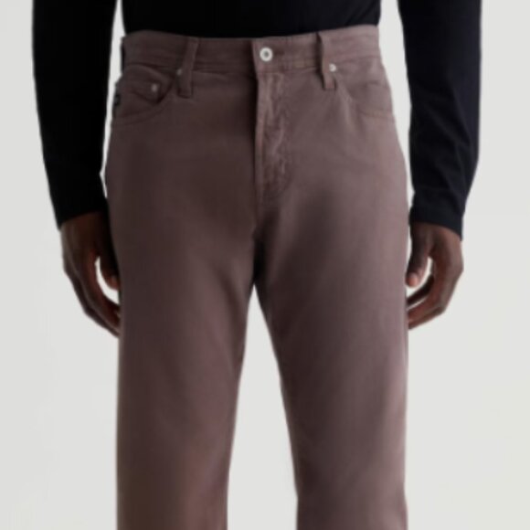 Men's AG Adriano Goldschmied Sueded Brown Everett Pants - Picture 10 of 13